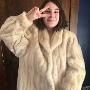 Blond mink fully lined swing jacket